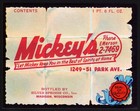 Vintage Soda Pop Bottle Label Mickeys Madison Wisconsin Unused New Old Stock