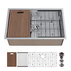 30  Undermount Workstation 16 Gauge Single Bowl Stainless Steel Kitchen Sink