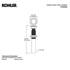 Kohler K-25322-2mb Bathroom Clicker Drain With Overflow  Brushed Modern Brass