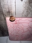 New Ipsy Pink Floral Make Up Bag Pouch With Rose Gold Zip Pull 7  X 5  Brand New