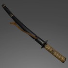 Antique Nihonto Koshirae For Wakizashi  Shakudo Fuchikashira  Handachi Saya  Edo