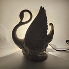 Vtg 50s Glossy White Swan Tv Lamp Maddux California Pottery Usa Bakelite Socket