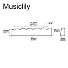 Musiclily 2pcs 43mm Flat Bottom Pre Slotted 6 String Electric Guitar Bone Nut
