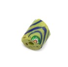 Rare Old Venetian Apple Green With Chevron Cane Wound African Trade Bead