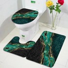  Bath Mats 3pcs Set Flannel Carpet Bathroom Decor Rug Non-slip Toilet Cover Mat