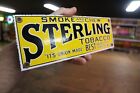 Rare Sterling Tobacco Dealer Porcelain Metal Sign Smoke Chew Union Made Cigar
