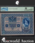 Austria 1000 Kronen 1902  nd 1919  P 59 Unc Pmg 65 Epq 3rd Top Pop