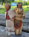 Antique Vintage Native American Indian Couple Rare Find Detailed Leather Outfits