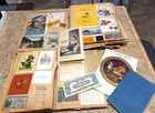 2 Wwii Pilot   Wife Scrapbooks Dog Tag Cards Military Pilot Telegram Menus 1940s