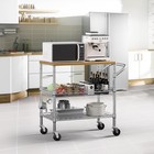 3 Tier Rolling Kitchen Carts On Wheels With Storage 650lbs Heavy Duty Utility   