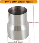 Universal T304 Stainless Id 4 Inch To Od 5 Inch Exhaust Adapter Reducer