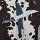 Custom Handmade Carbon Steel Full Tang Hunting Machete With Leather Sheath