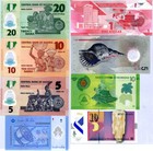 World Polymer Banknotes Set 8 Pcs Lot Different Notes From 6 Countries All Unc