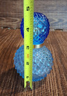 Diamond Cut Glass Perfume Spray Bottle Blue 4 5  Vintage