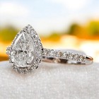 Women Wedding Ring 1 40 Ct Igi Certified Lab Grown Diamond Pear Cut 950 Platinum