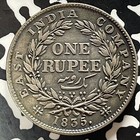 1835- c  India 1 Rupee Lot jm9317 Silver  Nice  Km 450 2