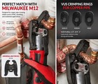Milwaukee M12 Rotating Press Jaw Ring Set Us Standard Fittings 1 2      1   