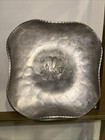 Vintage Hand Wrought B W Buenilum Hammered Aluminum Tray Dish Plate 8  Flower