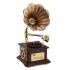 Mini Gramophone Vintage Copper Horn Record Player With Bluetooth  Usb  Vs-1727