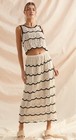 New So Me Some Scallop Crochet Knit Two Piece Skirt Top Shirt Set Size M   L
