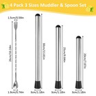 Cocktail Muddler Set 4 Pack Stainless Steel Bar Tool Set 8 10 12 In