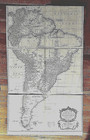 Rare 50 x30  Antique 3 Sheet Wall Map 1755 Postlewayte D anville South America