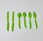Vintage Retro Lime Green Plastic Toy Utensils Silverware Play Set Mid Century