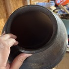 Large Clay Terracotta Vase Finished With A Dark Matte Charcoal-black Patina
