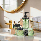 4pcs Bathroom Accessories Set  lotion Soap Dispenser  Toothbrush Holder  2 Qtip