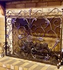 Fireplace Screen Vintage Victorian Antique Style Wrought Iron 3 Panel Fire Guard
