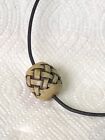 Naked Afraid Tv Marble Bead Cast Antique Netsuke Leather 24    Cord Repro Necklace
