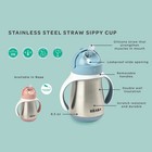Beaba Stainless Steel Sippy Cup Spill Proof Straw Toddler Cup 8oz Insulated