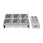 Pizza Topping Station Stainless Steel Spice Organizer Salad Bar Buffet Statio