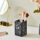Elegant Marble Finish Bathroom Organizer Set - Resin Toothbrush   Soap Holder