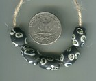 African Trade Beads Vintage Antique Venetian Glass 5 Rare Black Fancy Eye Beads