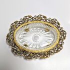 1950s Matson Gold-plated Gilt Ormolu Filigree Oval Soap Trinket Dish 6 