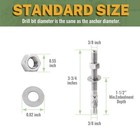 Stainless Steel Concrete Anchor Bolts 3 8  X 3-3 4 Inch 6-pack Wedge Anchors