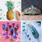 1200 Pc Acrylic Flatback Rhinestones Craft Gems 12 Shapes Diy Jewelry Decor