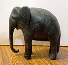 Vintage Wood Hand Carved Asian Elephant Circa 1900