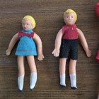 Vintage Marx Rubber Bendable Dollhouse Family Of 4 Dolls Miniature Mini