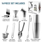 Bar Set Cocktail Shaker Set  Stainless Steel Mixology Bartender Kit  16 Piece   