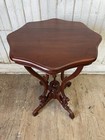 Vintage Victorian Style Mahogany Table Octagonal  Lamp Night Stand Center Room