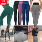 Women High Waist Yoga Pants Anti Cellulite Ruched Butt Lift Leggings Workout Gym