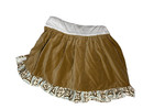 High End Velvet Crib Skirt With Ruffle Trim Brown Blue Nursery Bedding Baby