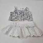 Build A Bear Silver Sequined Shirt White Skirt Outfit Teddy Accessories