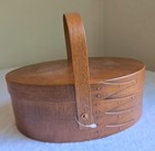Vintage Shaker Woodshops 5 Finger Lap Cherry Sewing Box Swing Handle Usa Made