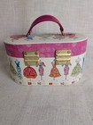 Oval Sewing Basket  - Vintage Dresses Mcm Retro Pattern Pink 11  X 6 