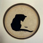Vintage Silhouette Cat By Linda Mcgough Framed Signed 11 3 8    X 11 3 8   