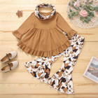 3pcs Toddler Kids Baby Girls Long Sleeve Tops   Flared Pants Clothes Outfits Set