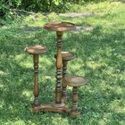 Antique Victorian Turned Oak 4-tiered Plant Stand Fern Stand Multilevel Display